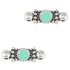 Ciondoli di metallo DQ distanziatore argento antico-blu veraman (privo di nichel)