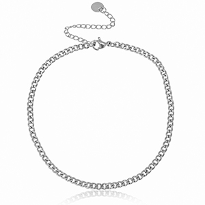 Cavigliere in acciaio inossidabile argento