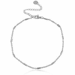 Cavigliere in acciaio inossidabile argento