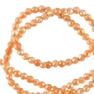 Perline sfaccettate tonde 2mm arancio cachi-rivestimento AB