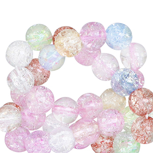 Perline di vetro 6 mm con venature multicolore