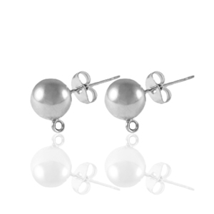 Orecchini in acciaio inossidabile con anellino 5mm argento