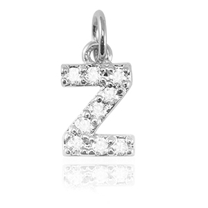 Metallo TQ in ottone ciondolo lettera Z argento