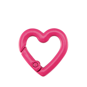 Componenti colorati anello bris&eacute; portachiavi cuore rosa neon
