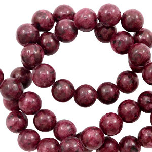 Perline in pietra naturale Diaspro Dalmata 8mm rosso caldo