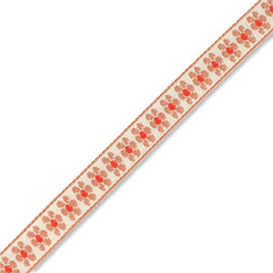 Nastro con fiori bianco-beige