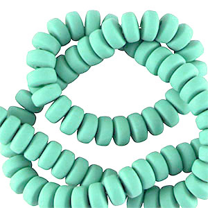 Perline di polimero rondella 7mm verde turchese