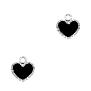 Ciondoli in acciaio inossidabile cuore argento-nero