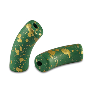 Perline in acrilico tubo opaca verde scuro-oro