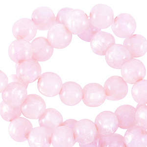 Perline Polaris 6 mm tonda Mosso rosa loto