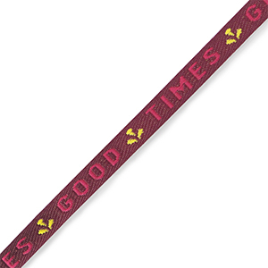 Nastro con testo "good times" viola-rosa