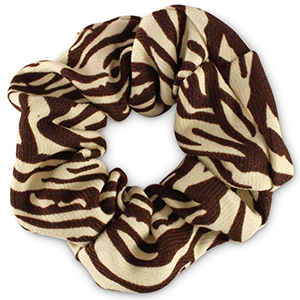 Elastici per capelli con stampa zebra bianco cashmere-marrone