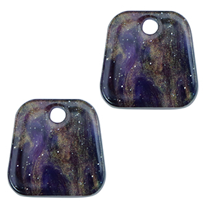 Pendenti in resina trapezio glitterato multicolore galassia
