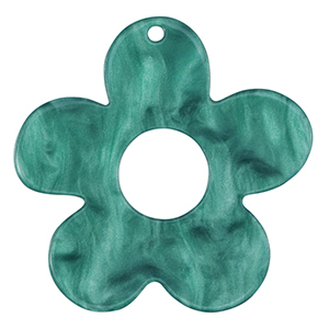 Pendenti in resina fiore blu petrolio