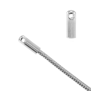 Componenti in acciaio inossidabile terminale per catena serpente &Oslash;1.7mm argento