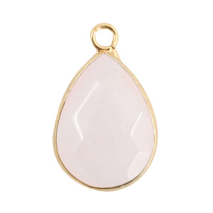 Ciondoli in pietra naturale goccia bianco ghiaccio-oro