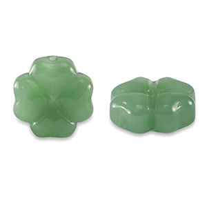 Perline di vetro trifoglio verde vite