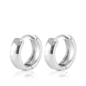 Metallo TQ in ottone orecchini a cerchio argento