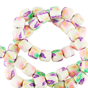 Perline di polimero 6mm bianco-multicolore