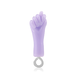 Pendenti in resina "Mano Fico" viola lilla-argento