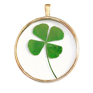 Ciondoli con fiore secchi oro-verde