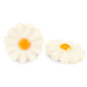 Perline di conchiglia fiore bianco-giallo arancio