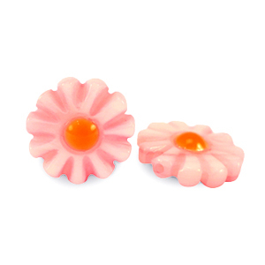 Perline di conchiglia fiore rosa anguria-arancio