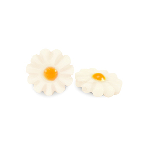 Perline di conchiglia fiore bianco-giallo arancio