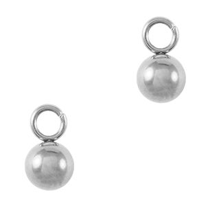 Ciondoli in acciaio inossidabile tondo 4mm argento