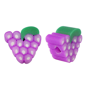 Perline di polimero uva viola-verde