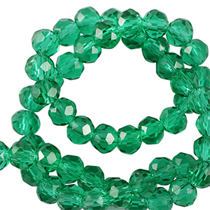 Perline sfaccettate 6x4mm rondella verde eden