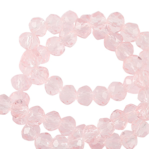 Perline sfaccettate 4x3mm rondella rosa palazzo