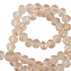 Perline sfaccettate 3x2mm rondella beige ambra
