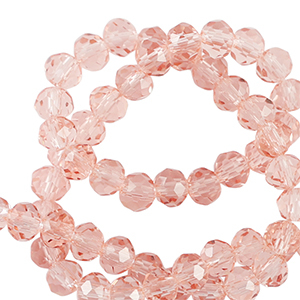 Perline sfaccettate 3x2mm rondella rosa polvere