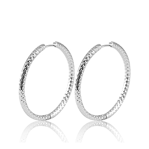 Orecchini in acciaio inossidabil a cerchio 25mm argento