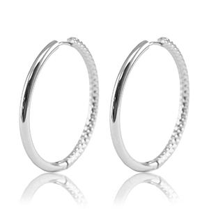 Orecchini in acciaio inossidabil a cerchio reversibile 36mm argento