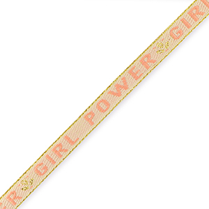 Nastro con testo "girl power" rosa pallido-rosa pallido