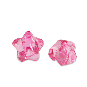 Perline in acrilico stella rosa magenta trasparente