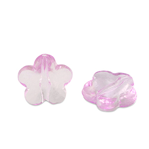 Perline in acrilico fiore rosa viola trasparente