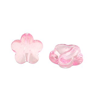 Perline in acrilico fiore rosa trasparente