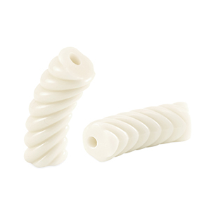Perline in acrilico tubo spirale biancastro
