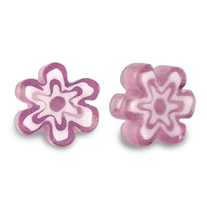 Perline Millefiori fiore viola erica