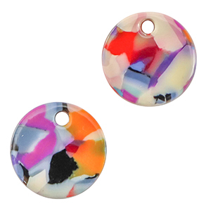 Pendenti in resina 12mm coriandoli multicolori