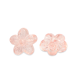 Perline in acrilico fiore trasparente rosa salmone