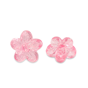 Perline in acrilico fiore trasparente rosa