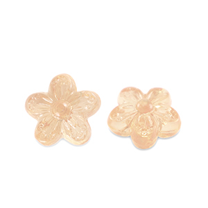 Perline in acrilico fiore trasparente marrone rame