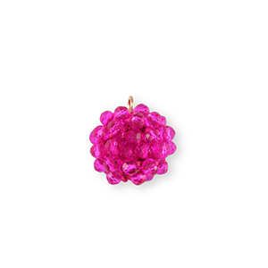 Ciondoli sfaccettati distanziatore 16mm fucsia