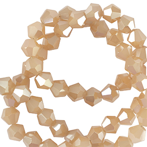 Perline sfaccettate bicone 4mm beige latte