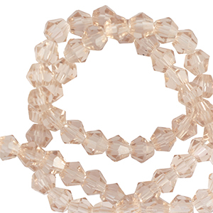 Perline sfaccettate bicone 4mm beige ambra