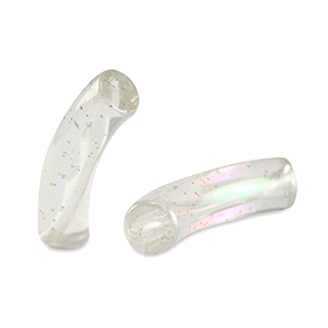 Perline in acrilico tubo trasparente glitterato-rivestimento AB